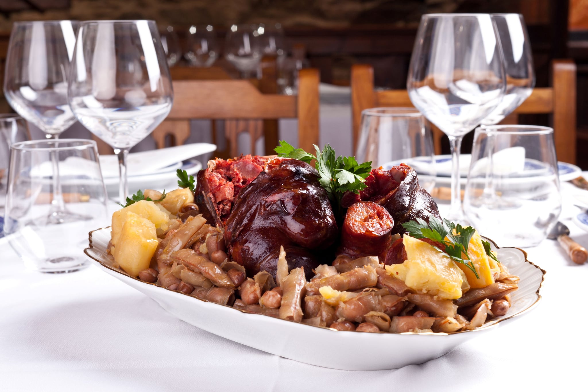 Traditional Portuguese smoked and cured meats and sausages 